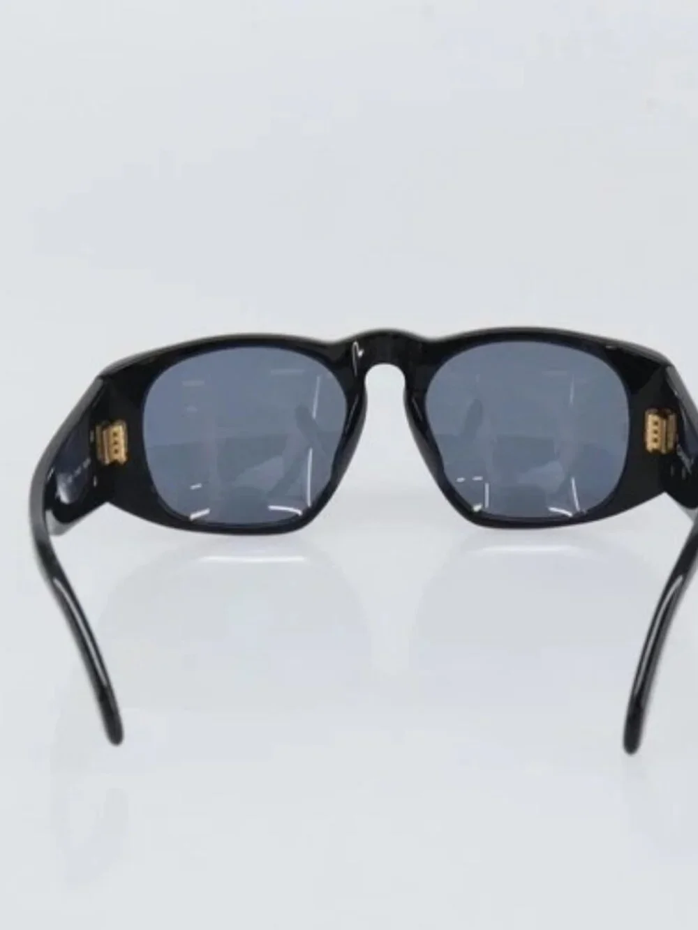 CHANEL Sunglasses plastic Black CC Auth 162582